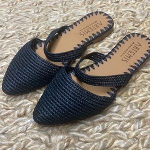 Artemis x Madewell Raffia Mary-Jane Mules MC895